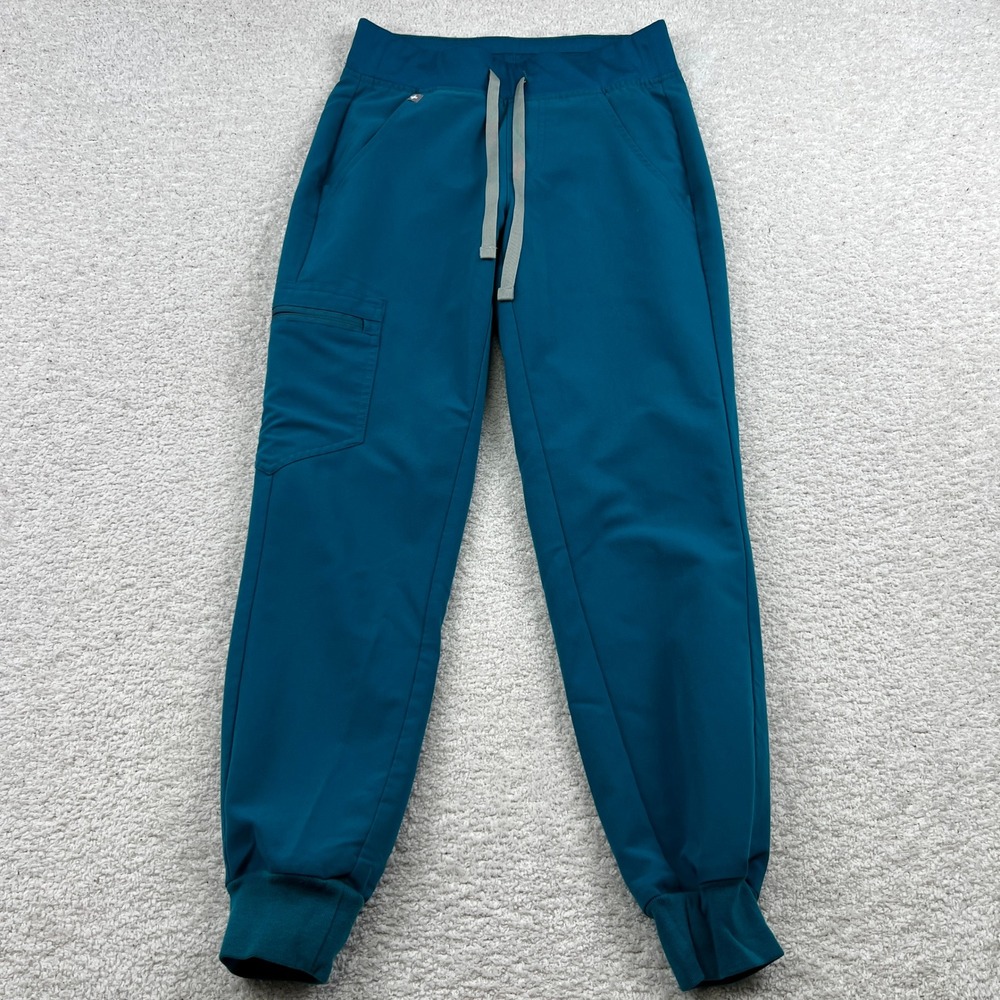 FIGS Zamora Jogger Scrub Pants Women XXS Lot of 2 Teal Rosewood Tech Healthcare - Picture 2 of 16